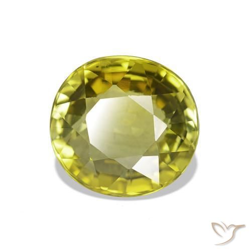 Tourmaline Vert chaud et terreux naturelle Coupe ovale, 1.73 ct, VVS