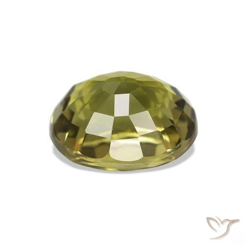 Tourmaline Vert jaunâtre naturelle Coupe ovale, 1.52 ct, VVS