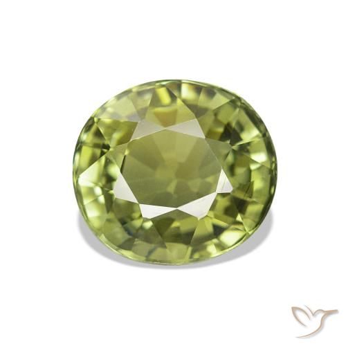 Tourmaline Olive verte naturelle Coupe ovale, 1.41 ct, VVS