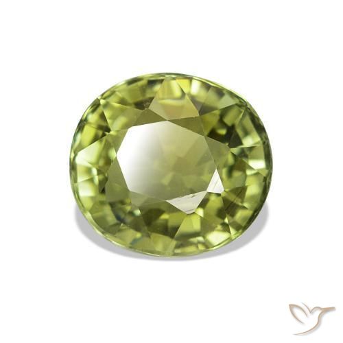 Tourmaline Olive verte naturelle Coupe ovale, 1.41 ct, VVS