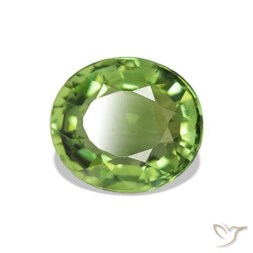 Tourmaline Vert moyen naturelle Coupe ovale, 1.42 ct, VVS