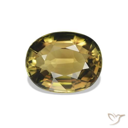 Tourmaline Brun doré naturelle Coupe ovale, 1.58 ct, VVS