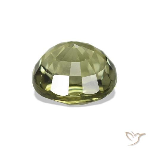 Tourmaline Vert jaunâtre naturelle Coupe ovale, 1.62 ct, VVS