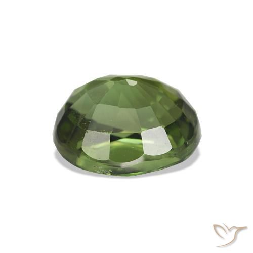 Tourmaline Vert jaunâtre naturelle ovale, 1.41 ct, VVS