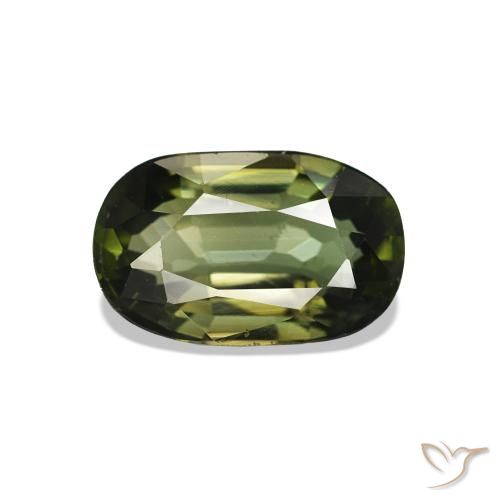 Tourmaline Vert forêt léger naturelle ovale, 1.46 ct, VS