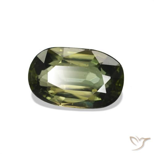 Tourmaline Vert forêt léger naturelle ovale, 1.46 ct, VS