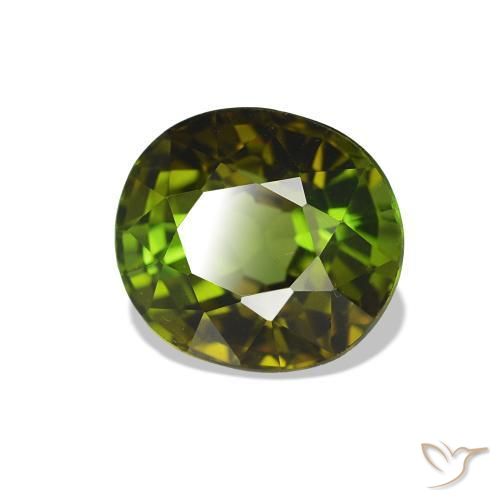 Tourmaline Vert foncé naturelle ovale, 1.66 ct, VS