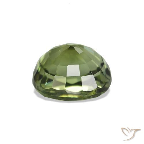 Tourmaline Vert terreux naturelle Coupe coussin, 1.44 ct, VS