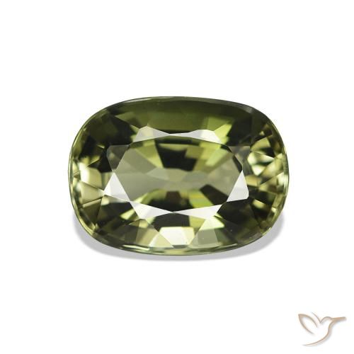 Tourmaline Vert foncé naturelle Coupe coussin, 1.77 ct, VS