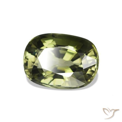 Tourmaline Vert foncé naturelle Coupe coussin, 1.77 ct, VS
