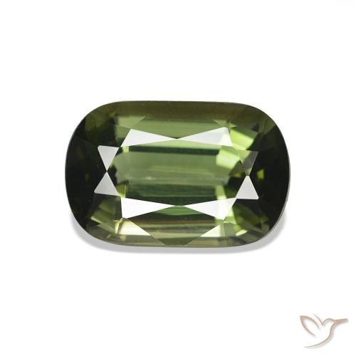 Tourmaline Forêt verte naturelle Coupe coussin, 1.80 ct, VS