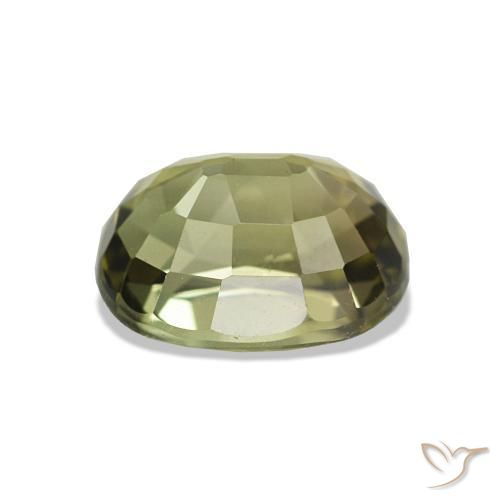 Tourmaline Vert chaud et terreux naturelle Coupe coussin, 1.69 ct, VVS