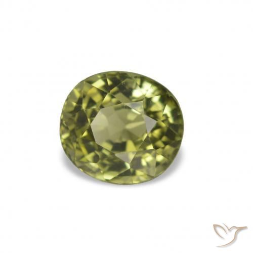 Tourmaline Vert forêt chaud naturelle Coupe ovale, 1.47 ct, VVS-VS