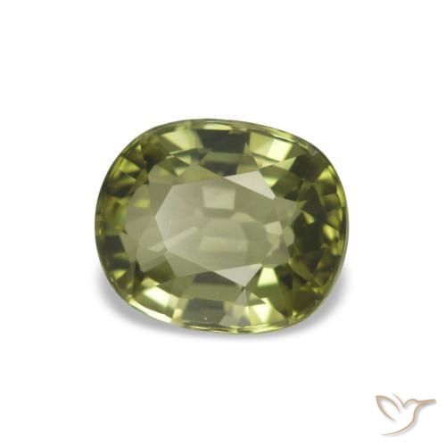 Tourmaline Vert forêt chaud naturelle Coupe ovale, 1.66 ct, VVS-VS