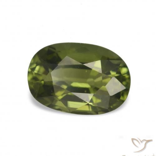 Tourmaline Vert forêt chaud naturelle Coupe ovale, 1.66 ct, VVS-VS