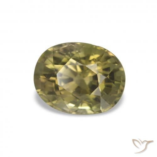 Tourmaline Vert clair naturelle Coupe ovale, 1.74 ct, VS