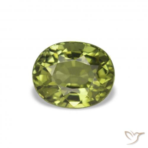 Tourmaline Olive verte naturelle Coupe ovale, 1.47 ct, VS