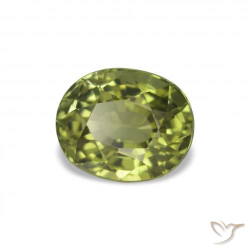 Tourmaline Olive verte naturelle Coupe ovale, 1.47 ct, VS