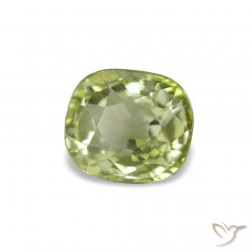 Tourmaline Vert moyen naturelle Coupe coussin, 1.47 ct, VVS-VS