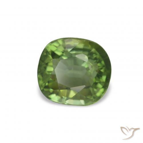Tourmaline Vert moyen naturelle Coupe coussin, 1.51 ct, VVS-VS