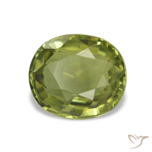 Tourmaline Olive verte naturelle Coupe ovale, 1.81 ct, VVS-VS