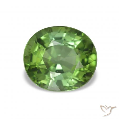 Tourmaline Vert moyen naturelle Coupe ovale, 1.81 ct, VVS-VS