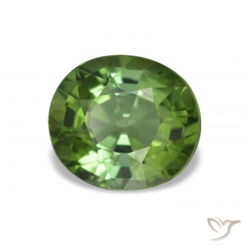 Tourmaline Vert moyen naturelle Coupe ovale, 1.81 ct, VVS-VS