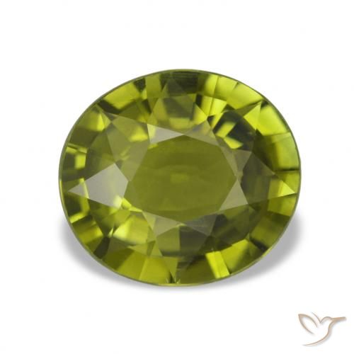 Tourmaline Vert forêt chaud naturelle Coupe ovale, 1.87 ct, VVS-VS