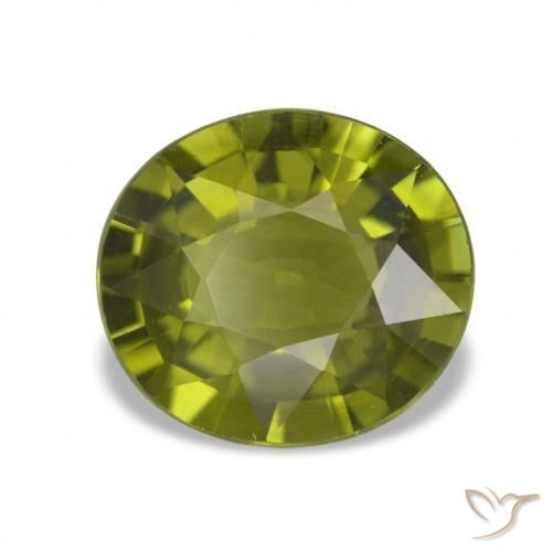 Tourmaline Vert forêt chaud naturelle Coupe ovale, 1.87 ct, VVS-VS