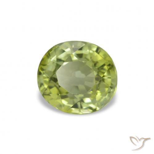 Tourmaline Olive verte naturelle Coupe ovale, 1.34 ct, VVS-VS