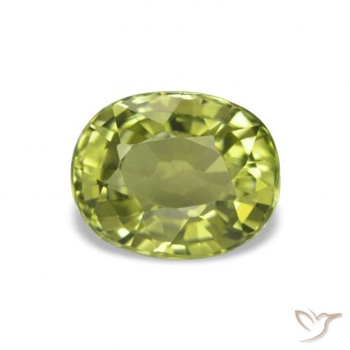 Tourmaline Olive verte naturelle Coupe ovale, 1.50 ct, VS
