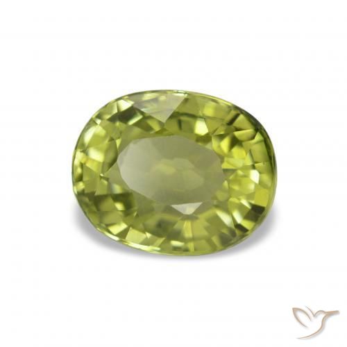 Tourmaline Olive verte naturelle Coupe ovale, 1.50 ct, VS