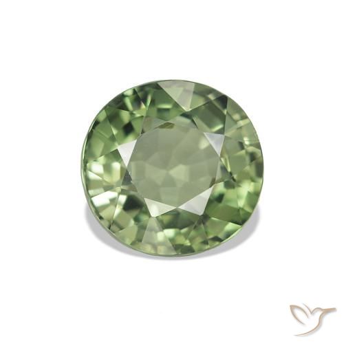 Tourmaline Vert chaud naturelle Coupe roude, 1.27 ct, VVS