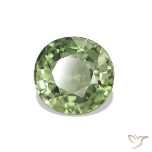 Tourmaline Vert chaud naturelle Coupe roude, 1.27 ct, VVS