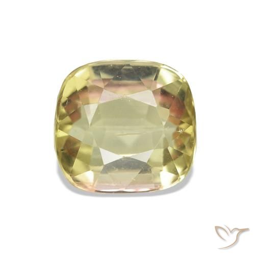 Tourmaline Jaune brunâtre naturelle Coupe coussin, 1.78 ct, VS-SI