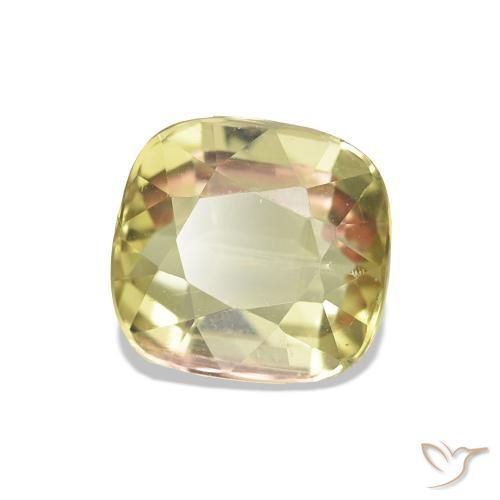 Tourmaline Jaune brunâtre naturelle Coupe coussin, 1.78 ct, VS-SI