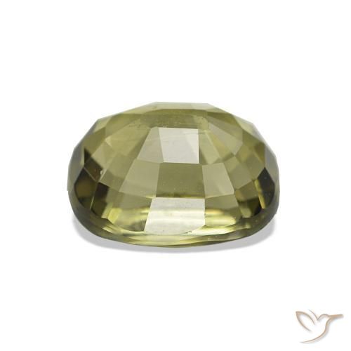 Tourmaline Vert chaud et terreux naturelle Coupe coussin, 1.74 ct, VS
