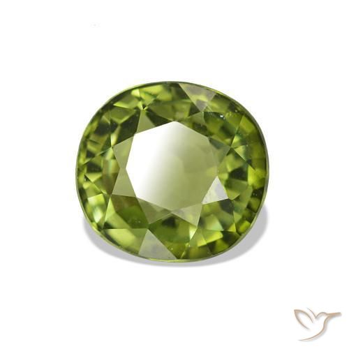 Tourmaline Vert moyen naturelle Coupe ovale, 1.42 ct, VS