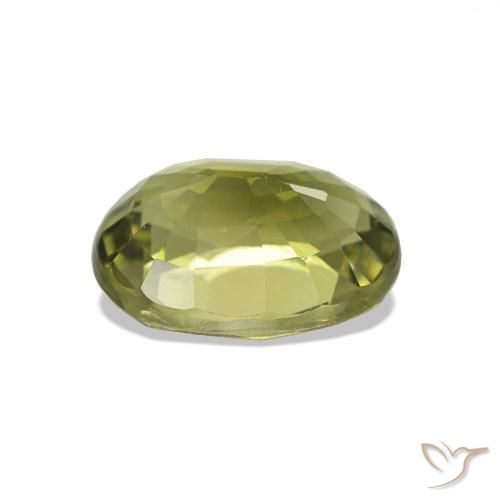 Tourmaline Vert jaunâtre naturelle Coupe ovale, 1.74 ct, VVS