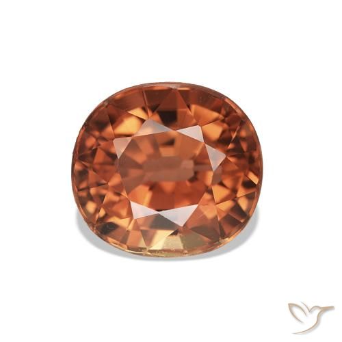 Tourmaline Orange feu naturelle Coupe ovale, 1.60 ct, VVS-VS