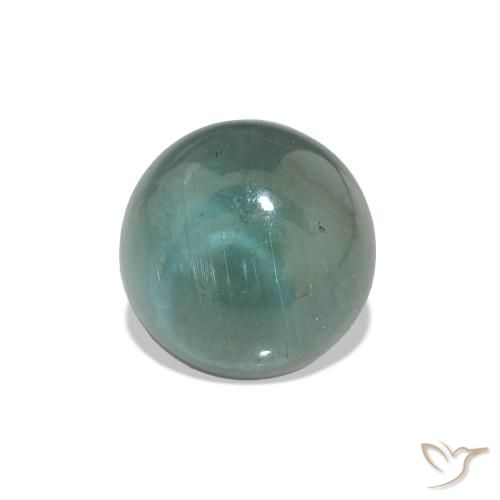 Tourmaline Bleu verdâtre naturelle Coupe roude, 1.54 ct, Transparent