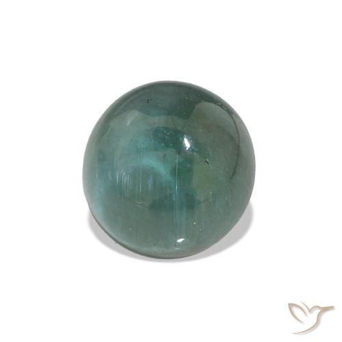 Tourmaline Bleu verdâtre naturelle Coupe roude, 1.54 ct, Transparent
