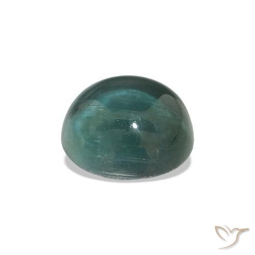 Tourmaline Bleu verdâtre naturelle Coupe roude, 1.54 ct, Transparent