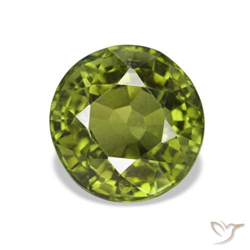 Tourmaline vert de 1,55 ct, rond, VVS-VS