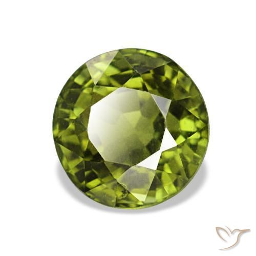 Tourmaline vert naturelle coupe roude, 1,55 ct, VVS-VS