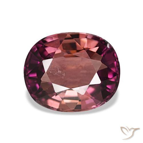 Tourmaline pourpre naturelle coupe ovale, 1,87 ct, SI