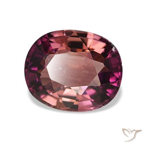 Tourmaline pourpre naturelle coupe ovale, 1,87 ct, SI