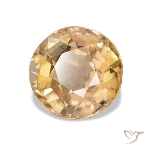 Tourmaline doré naturelle coupe roude, 2,03 ct, VS