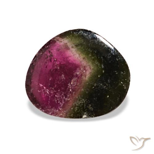 Tourmaline multicolore naturelle trillion, 2,33 ct, transparent