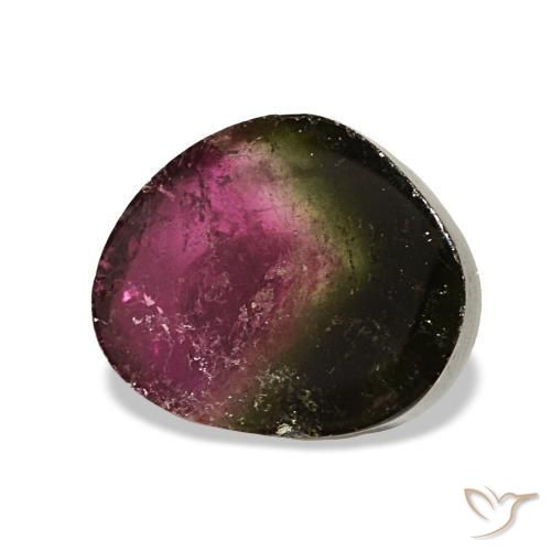 Tourmaline multicolore naturelle trillion, 2,33 ct, transparent